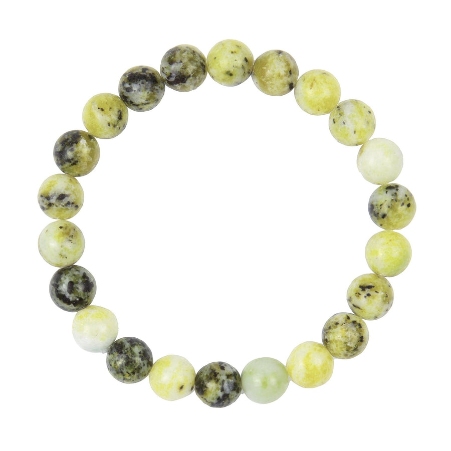 Grass Yellow Jasper Stone Stretch Bracelet B2976-Grass Yellow Jasper