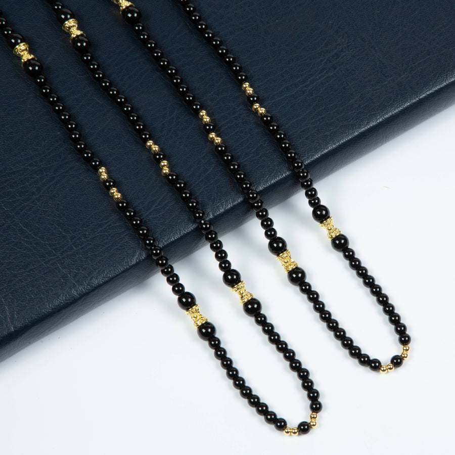 Onyx Bead Alloy Necklace N5333