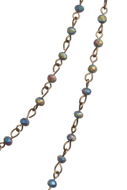 Crystal Beaded Chain Necklace N1163