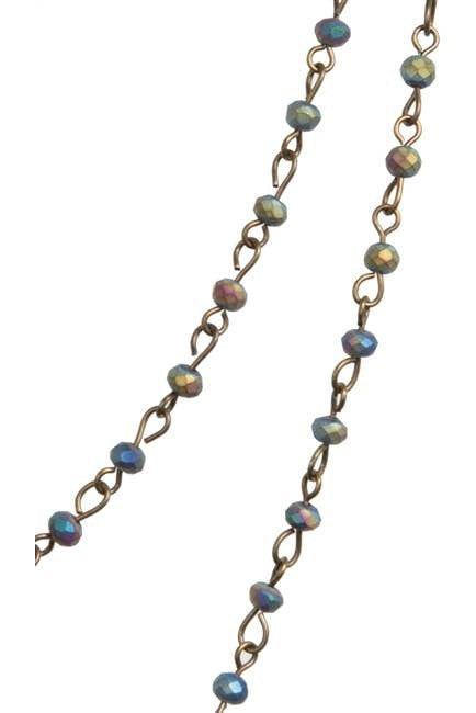 Crystal Beaded Chain Necklace N1163