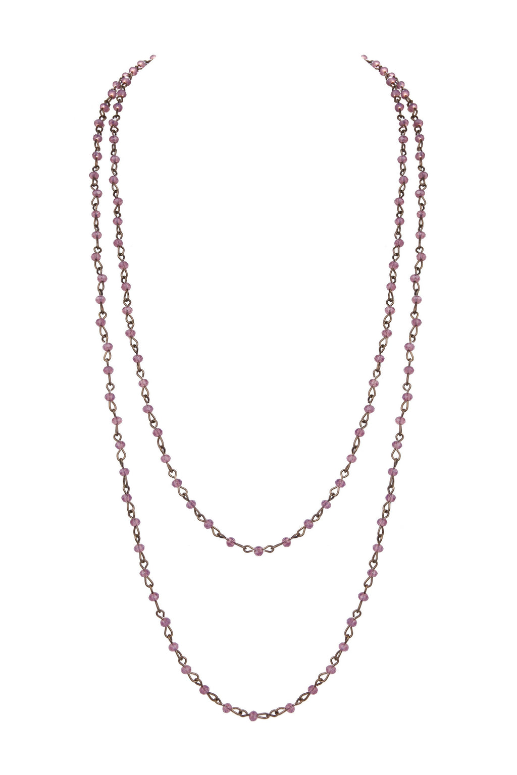 Crystal Beaded Chain Necklace N1163