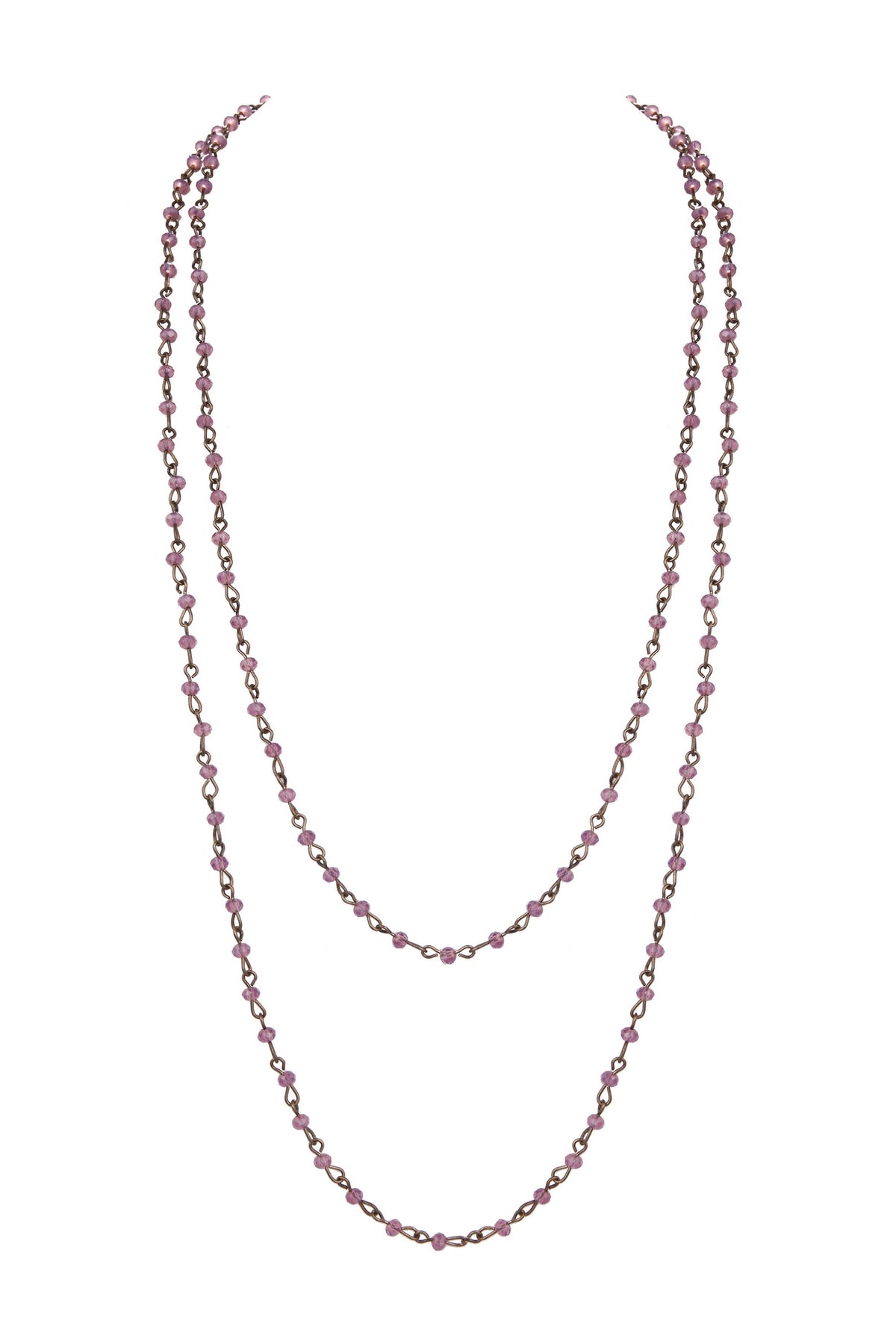 Crystal Beaded Chain Necklace N1163