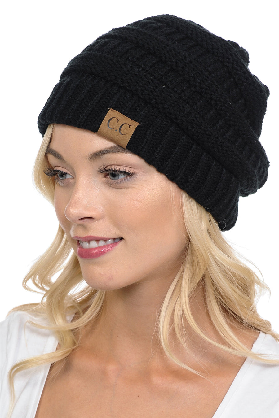 C.C Hat 20A - Slouchy Thick Warm Cable Knit Beanie for Men and Women HAT20A