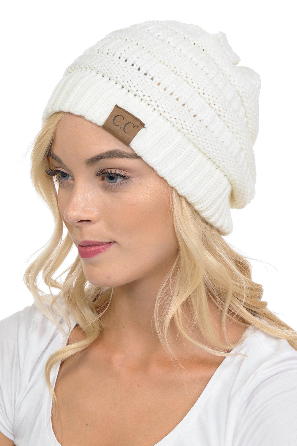 C.C Hat 20A - Slouchy Thick Warm Cable Knit Beanie for Men and Women HAT20A
