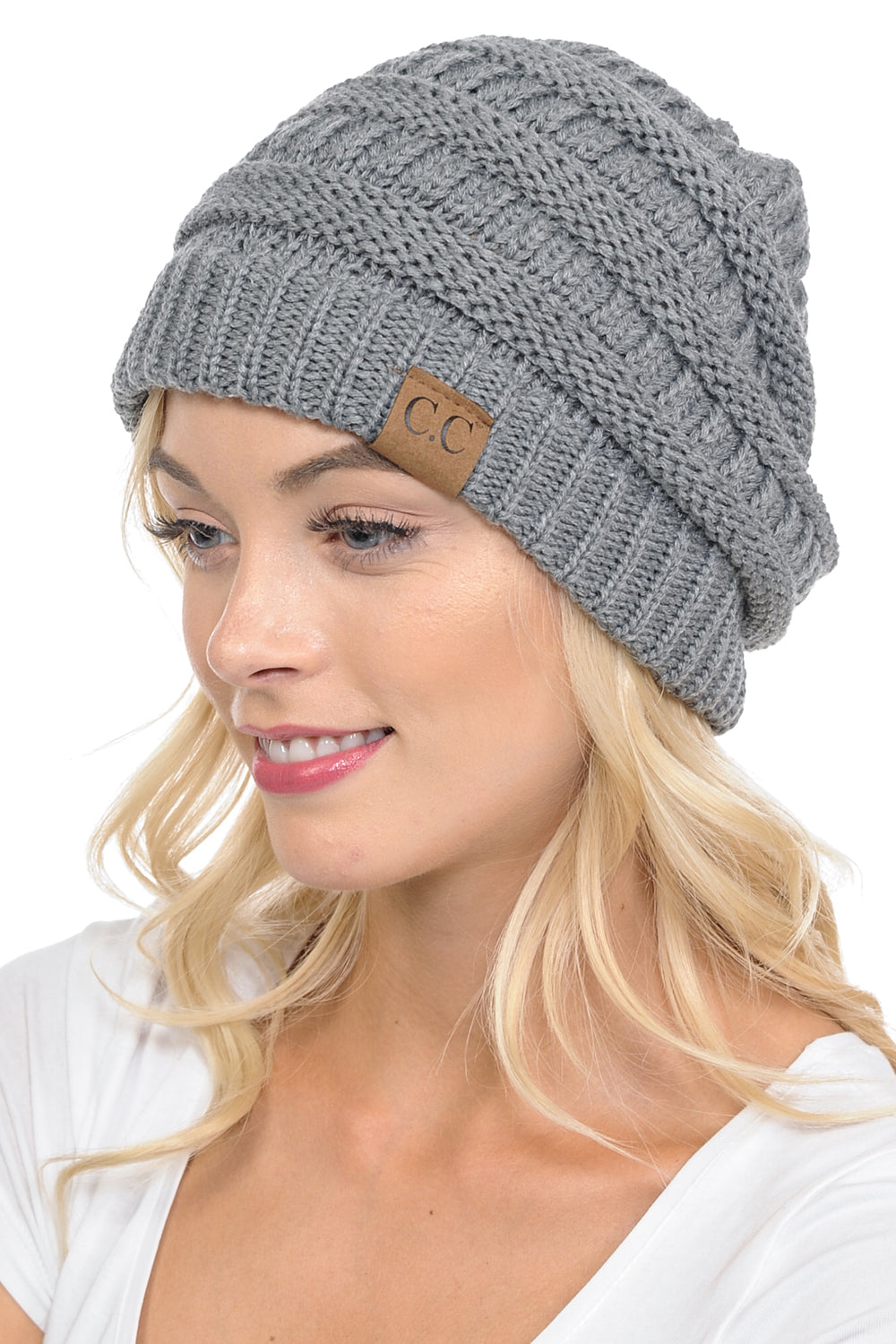 C.C Hat 20A - Slouchy Thick Warm Cable Knit Beanie for Men and Women HAT20A