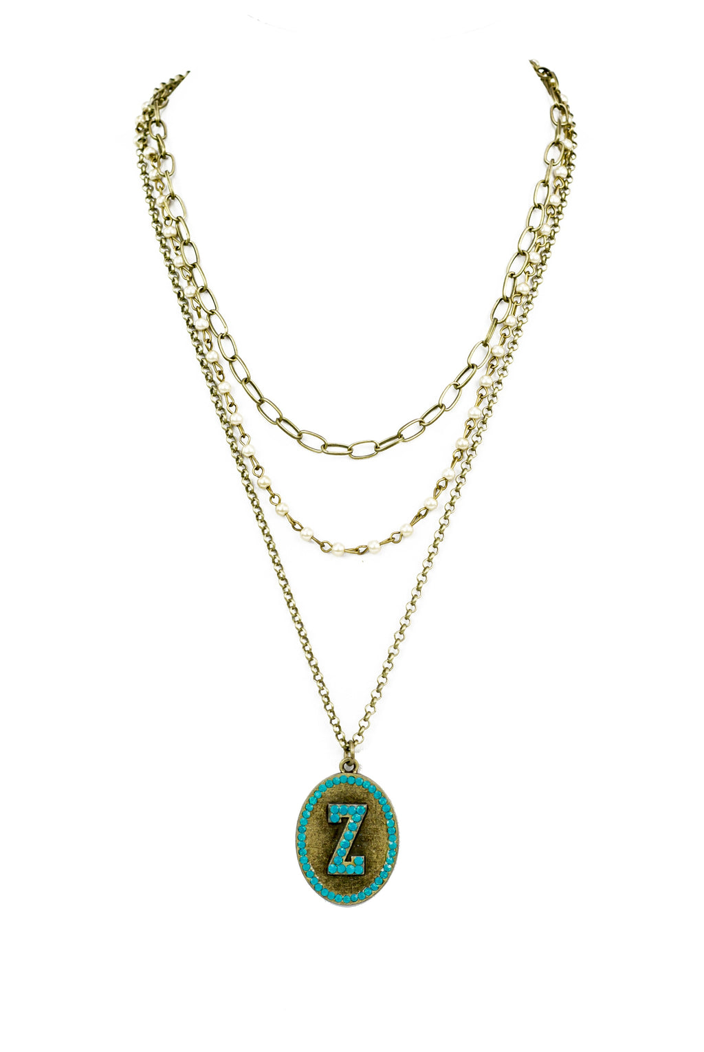 Chain Metal Alphabet Necklace N2312