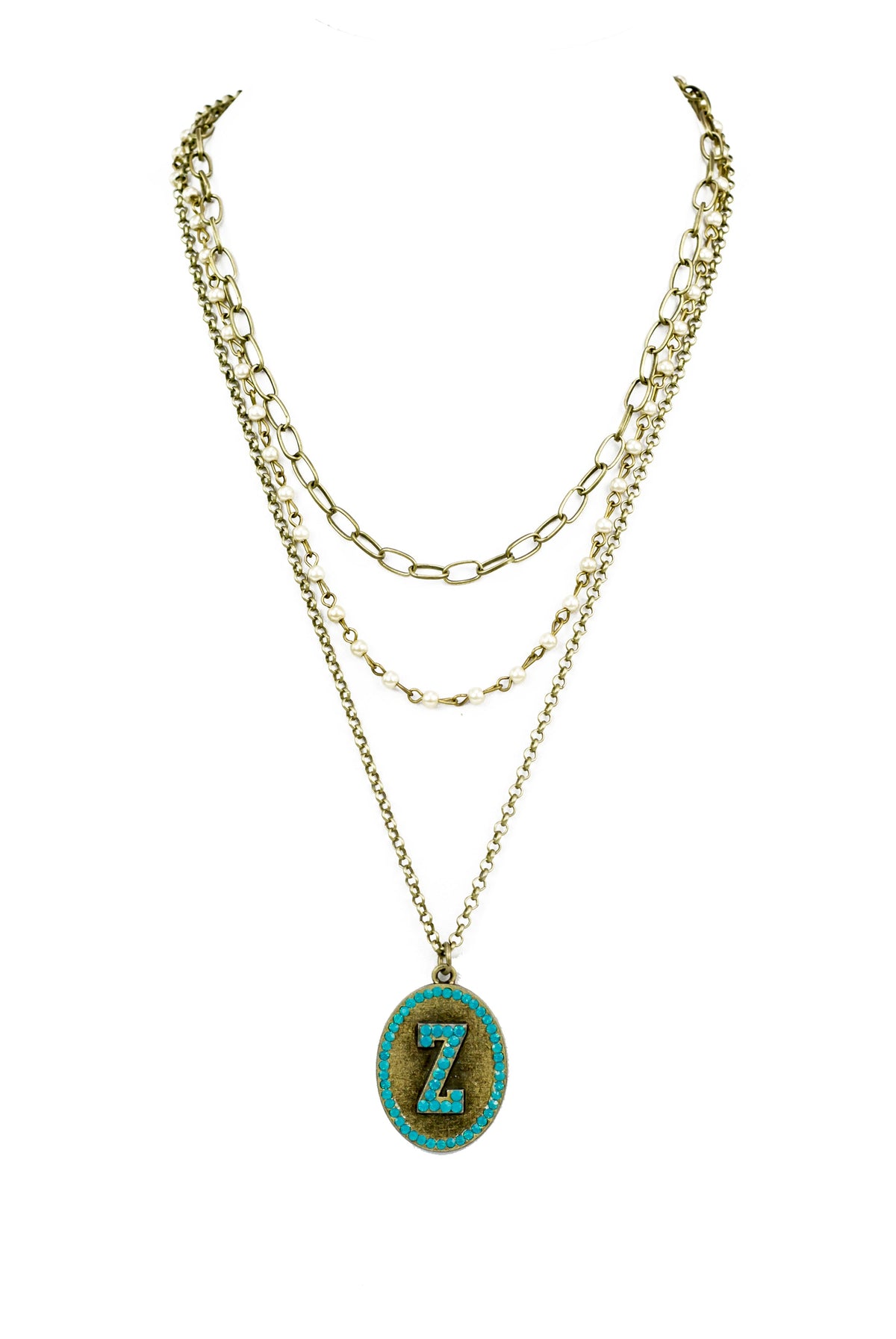 Chain Metal Alphabet Necklace N2312