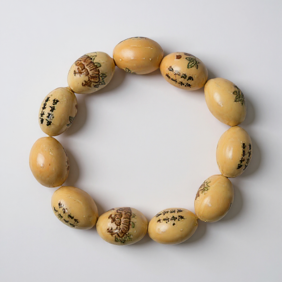 Lotus Pattern Porcelain Beads Bracelet VPI0045