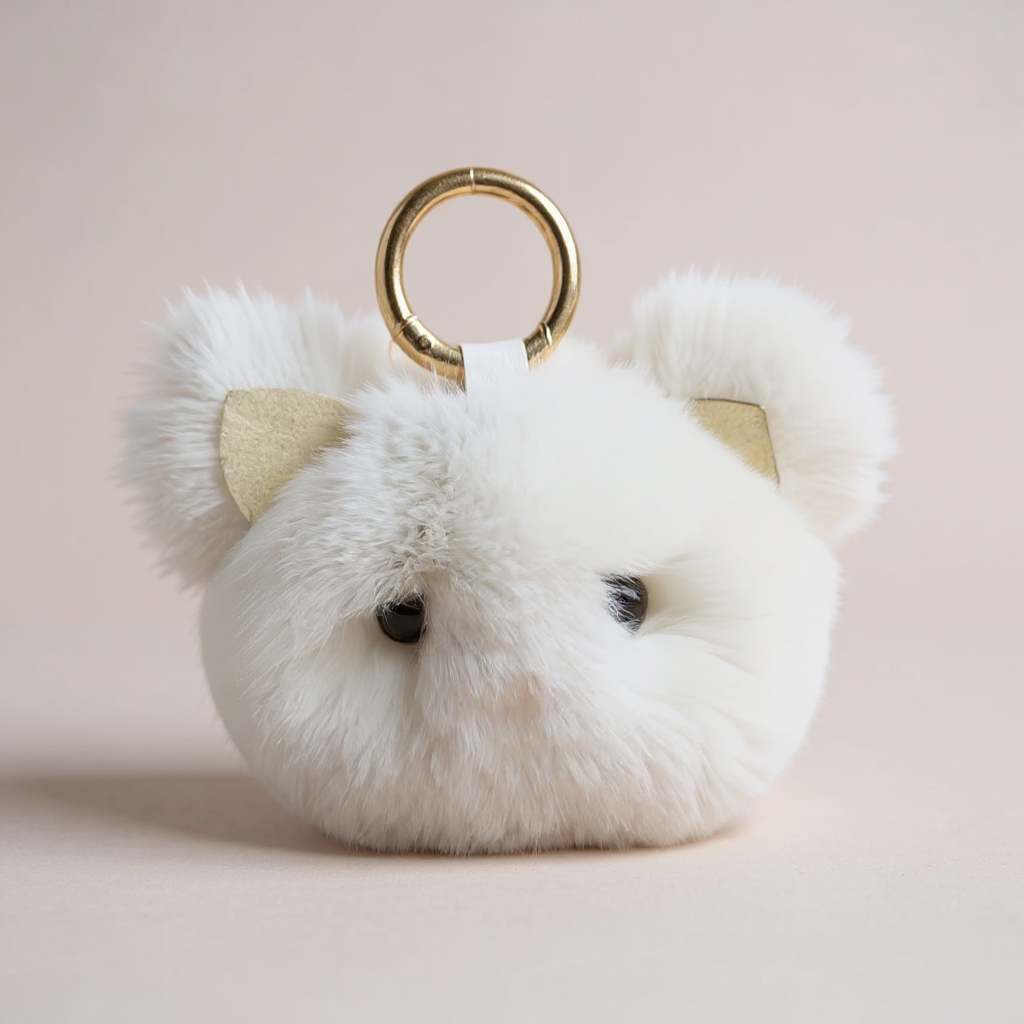 Pig Nose Fluff Ball Keychain K1370